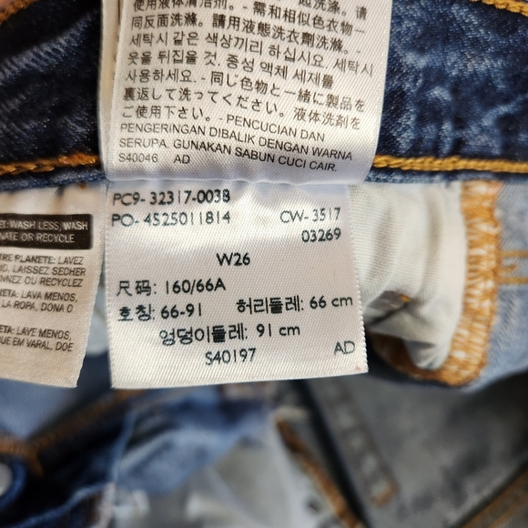 Levis 501 Button Fly Denim Jean Shorts Cutoffs High Waisted Rise Festival Frayed - Picture 8 of 12